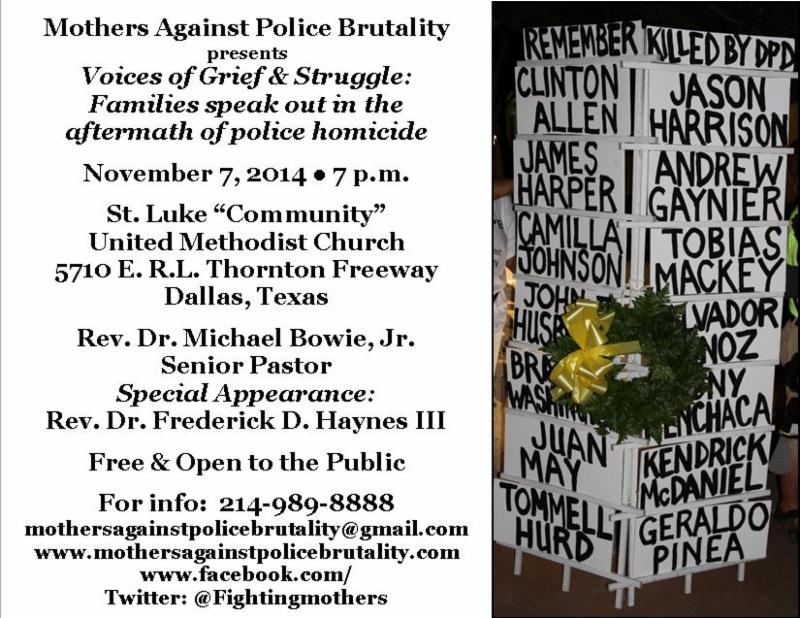 Mothers Against Police Brutality presents Voices of Grief & Struggle: Families speak out in the aftermath of police homicide