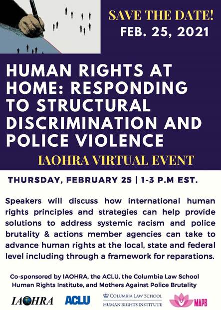 Human Rights at Home: Responding to Structural Discrimination and Police Violence Virtual Event